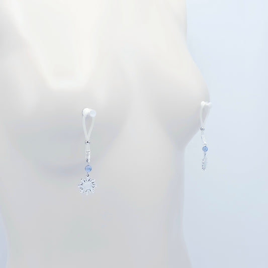 Non-Piercing Nipple Nooses or Clamps with Sparkling Moon and Sun