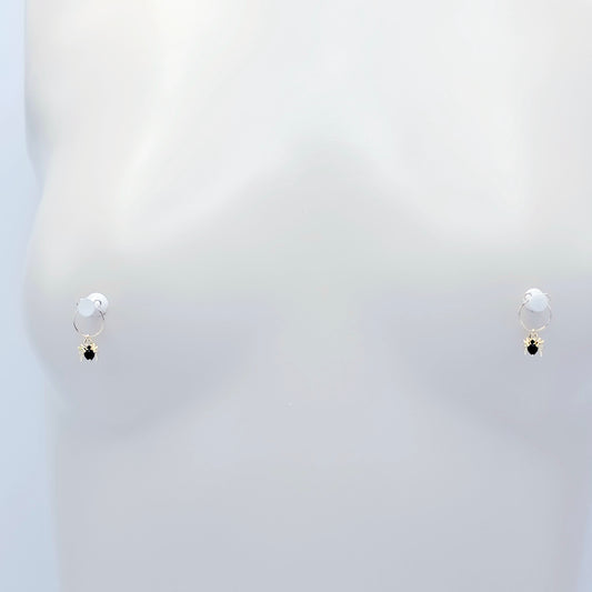 18K Gold Spider Nipple Rings, Non-Piercing