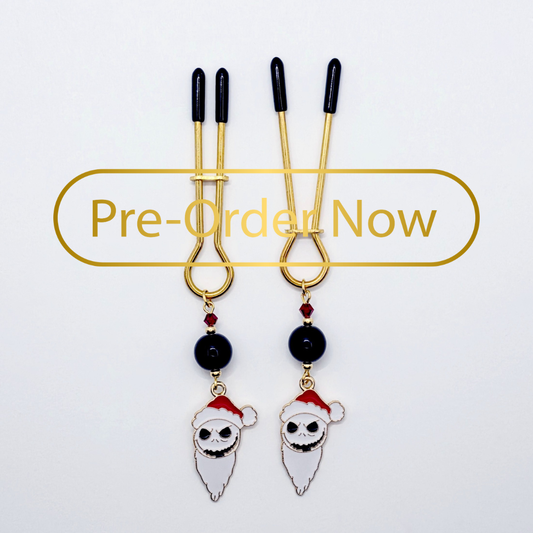 Skeleton Santa Gold Straight Tweezer Nipple Clamps