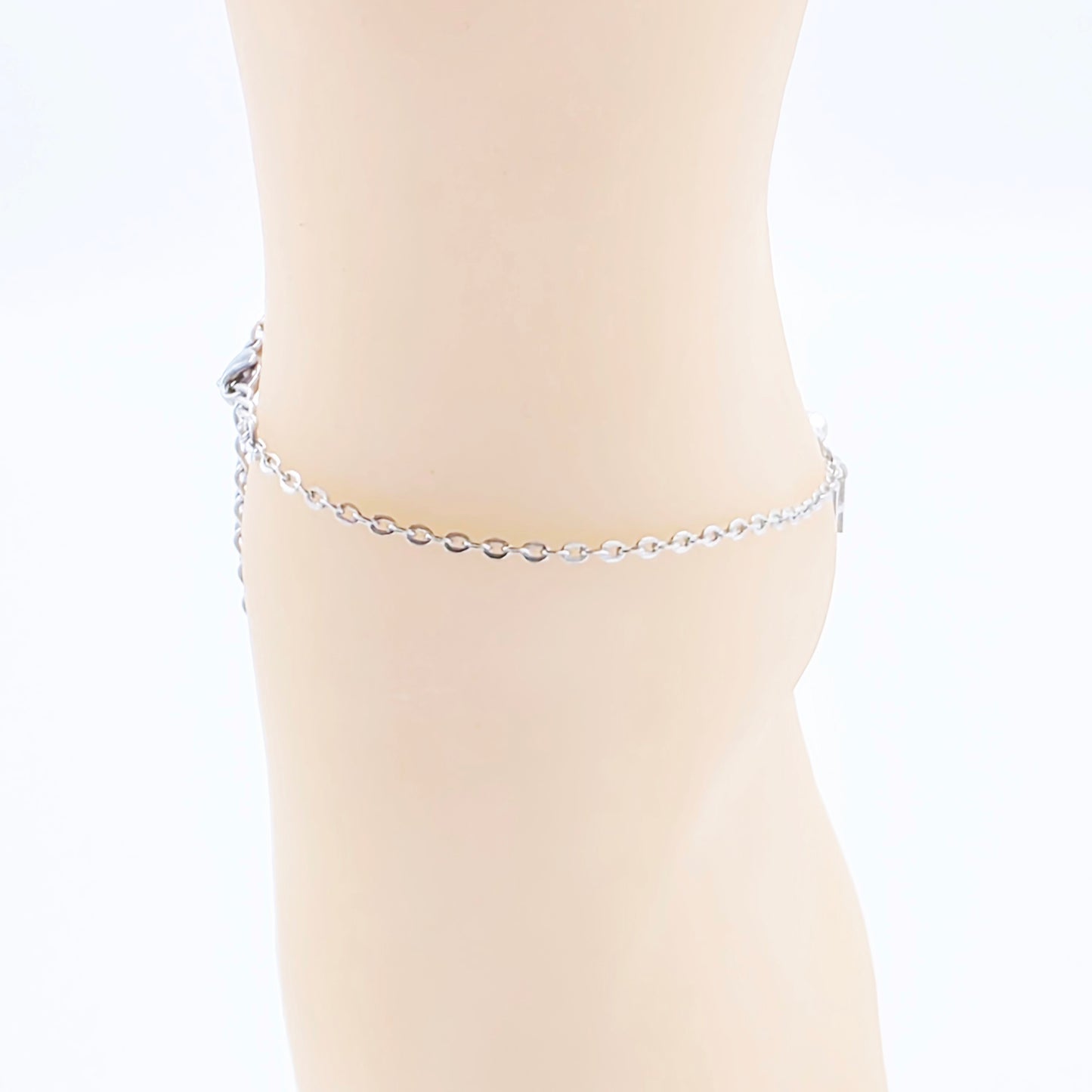 Hotwife Anklet. Discreet Stainless Steel H W Ankle Bracelet.