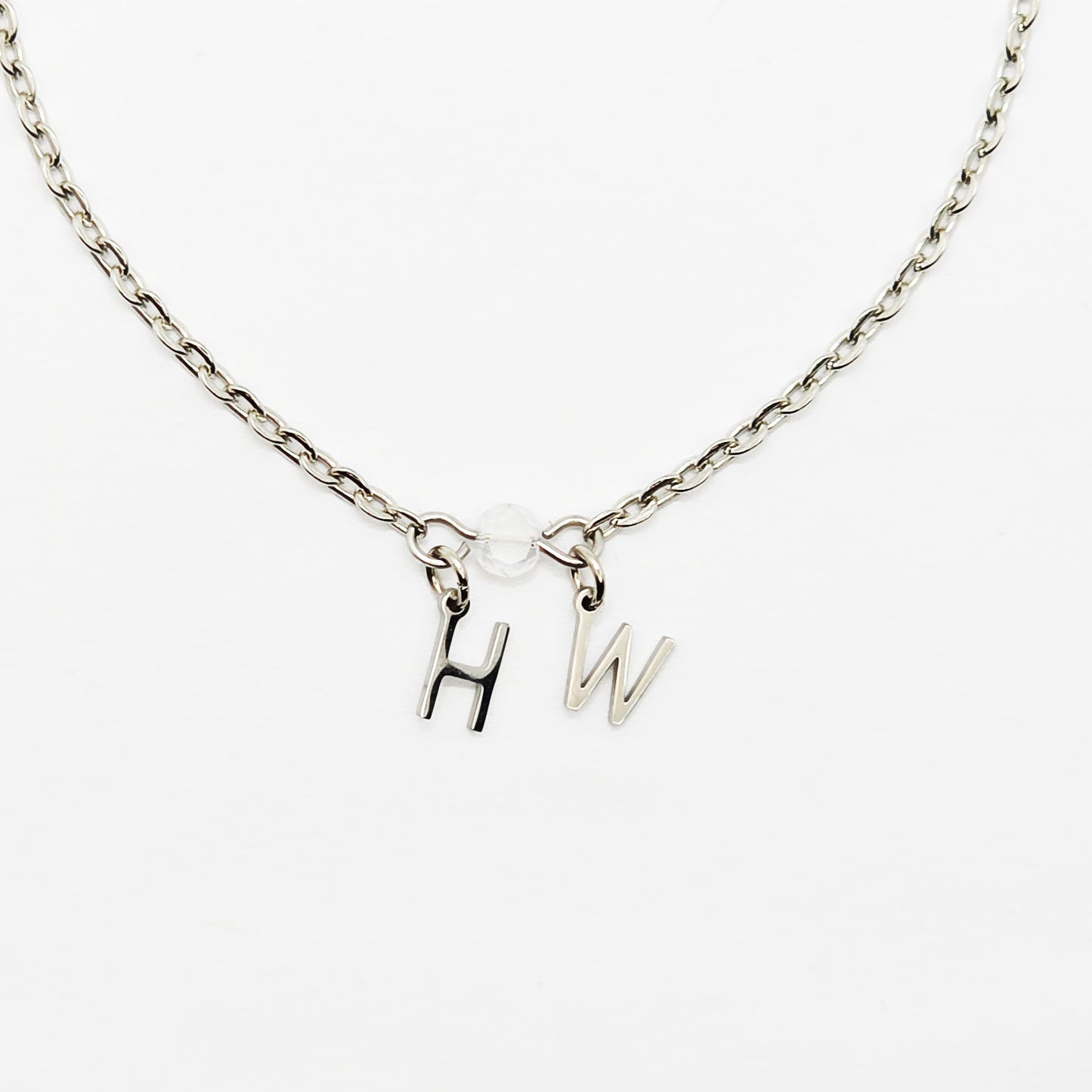 Hotwife Anklet. Discreet Stainless Steel H W Ankle Bracelet.