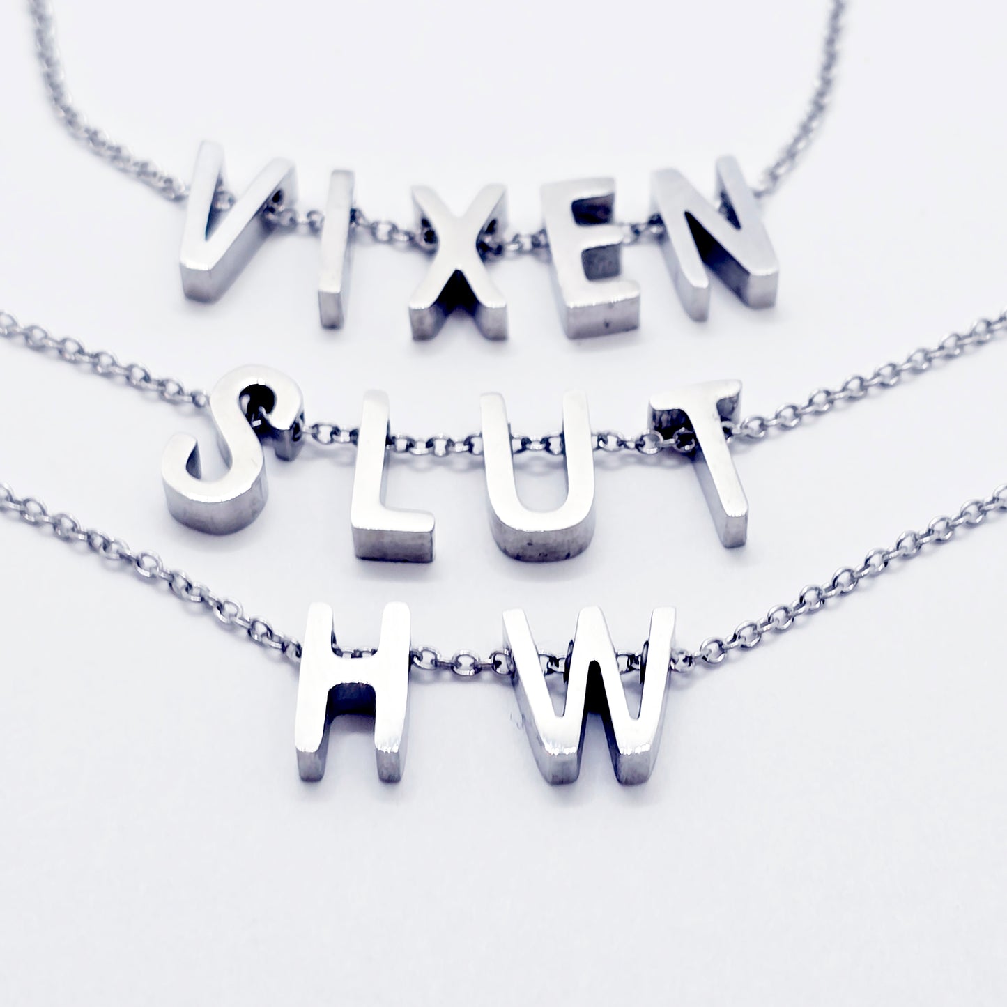 Stainless Steel Hotwife, Vixen, or Slut Anklet, Choker, or Bracelet.