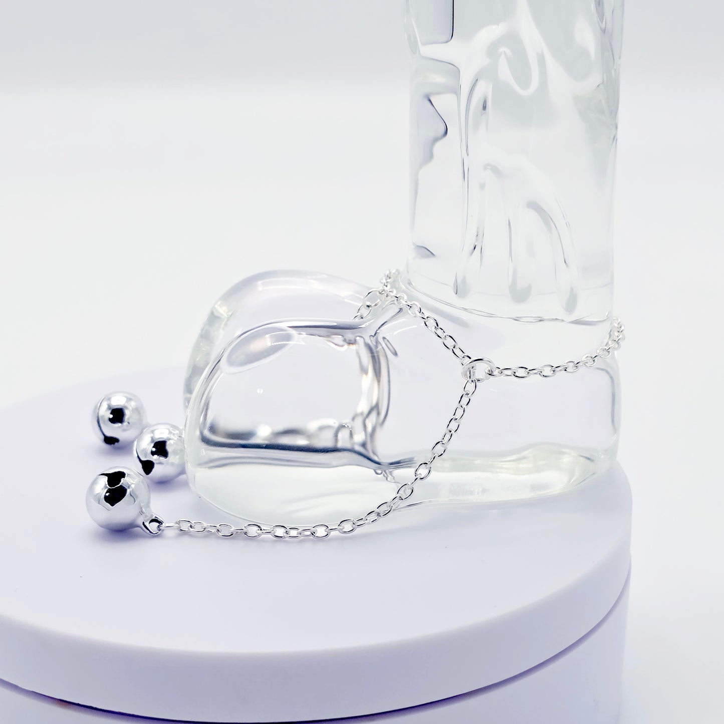 Three Bell Penis Chain Bracelet, Jingling Erotic Body Jewelry for Men.
