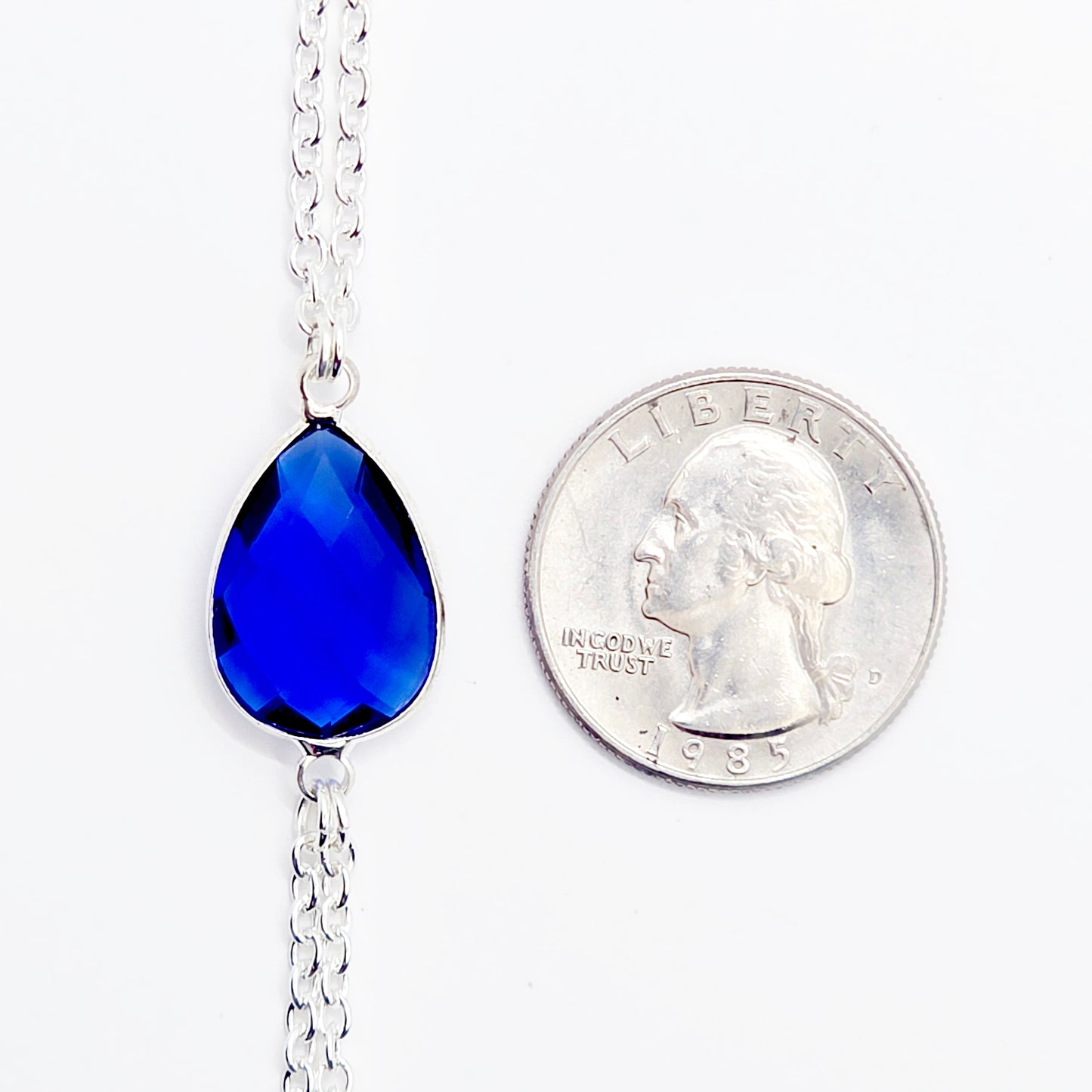 Erotic Necklace with Crystal and attached Nipple Chains