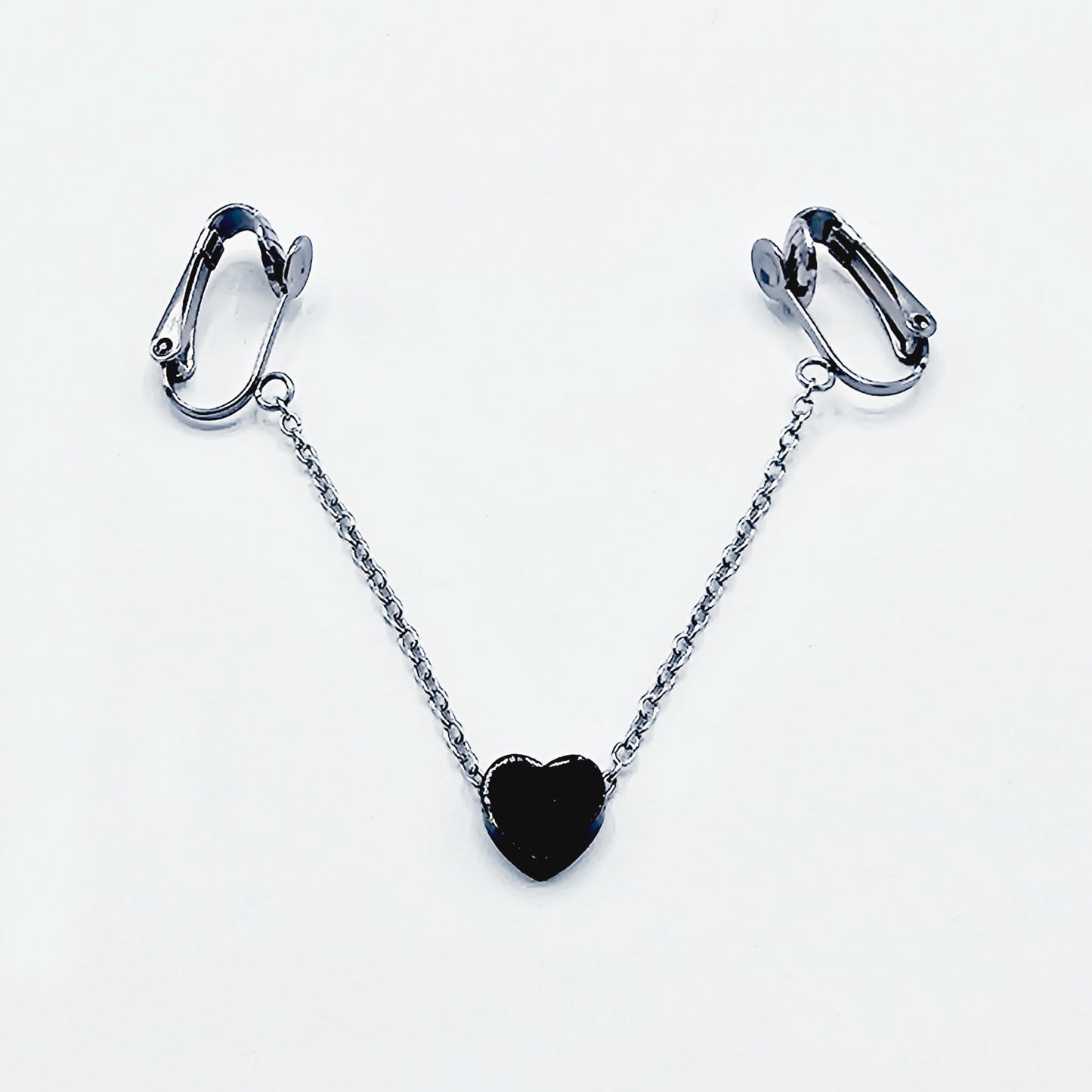Labia Chain Dangle with Sliding Heart, Stainless Steel. Non Piercing Genital Jewelry