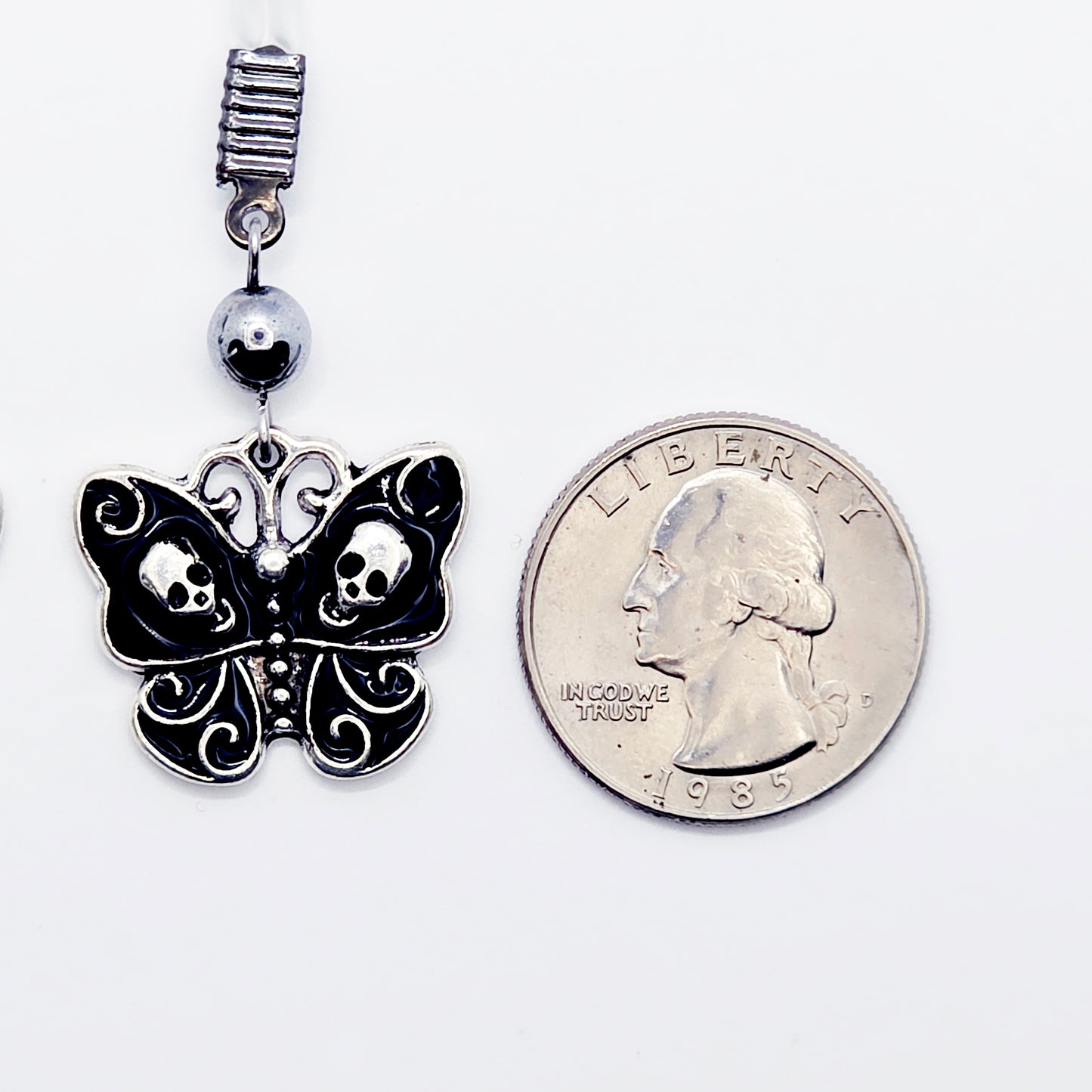 Gothic Nipple Jewelry, Non-Piercing. Skull Butterflies with Nipple Nooses or Your Choice of Nipple Clamps.