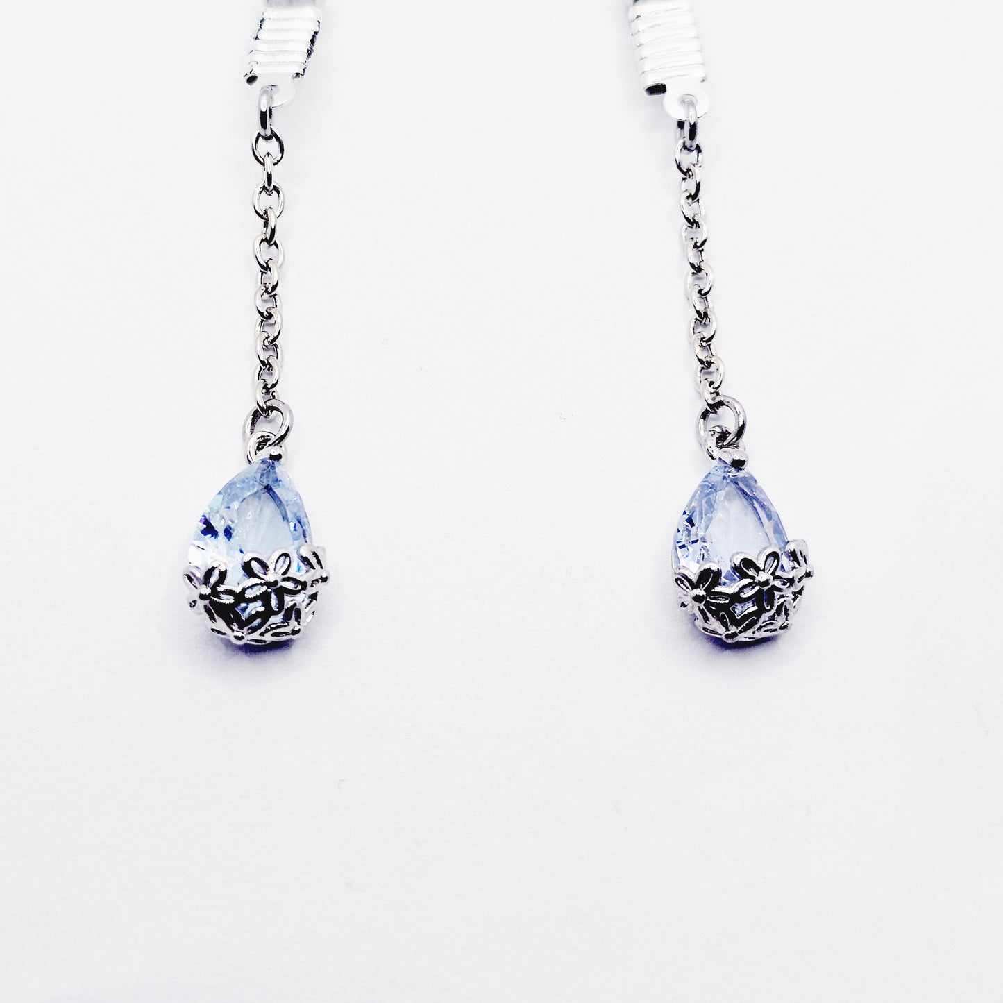 Non Piercing Nipple Dangles on Nipple Nooses or Clamps with Dazzling Cubic Zirconia Pendants.
