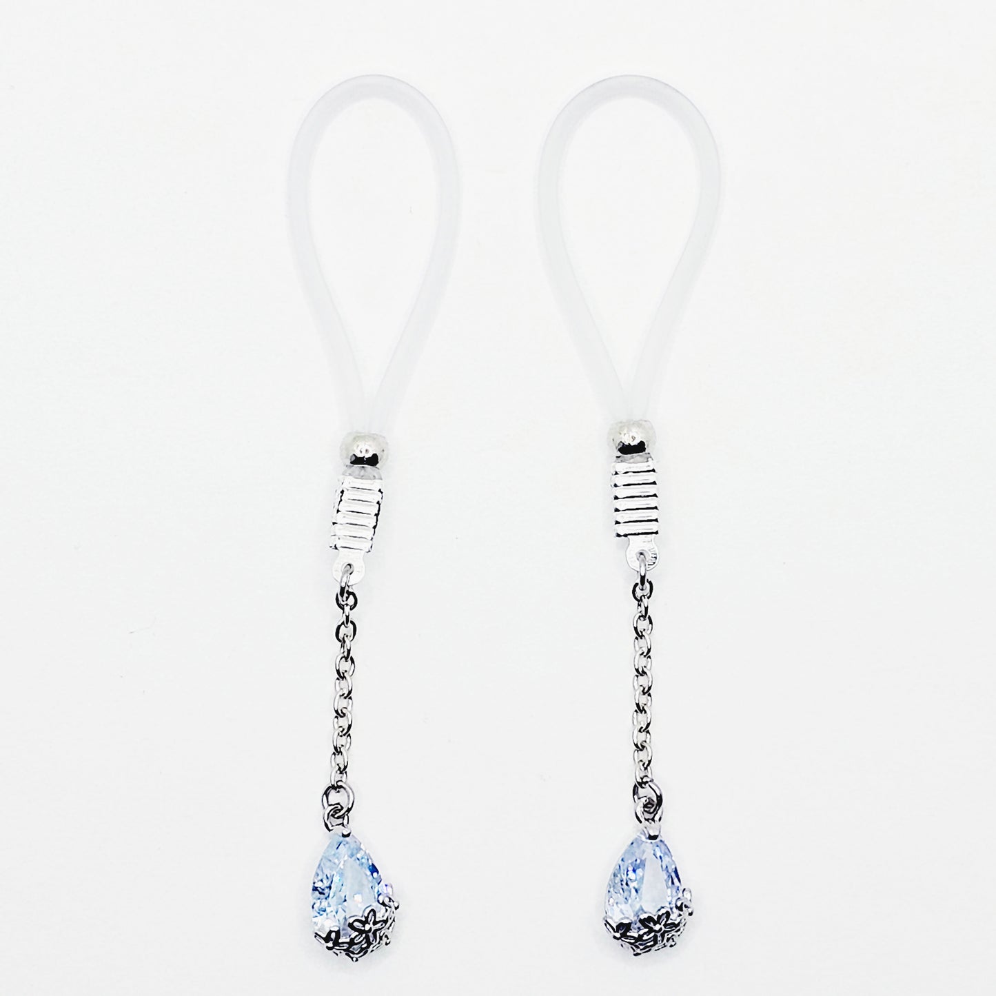 Complete Blue Cubic Zirconia Intimate Jewelry Set for Women
