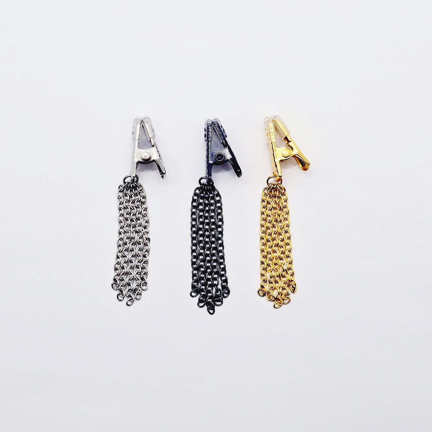 Clit Clamp with VCH Clip with Chains. Three Colors to Choose From. High-Pressure Labia or Clitoral Clamp, Vaginal Jewelry.