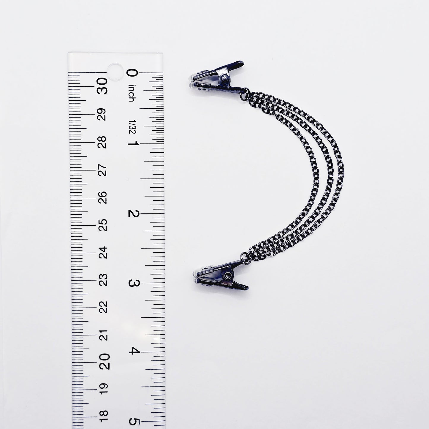 Intimate Jewelry, Non Piercing Chained Labia Clips. Silver, Gold, or Gunmetal Labia Chain Dangle with Strong Clips.