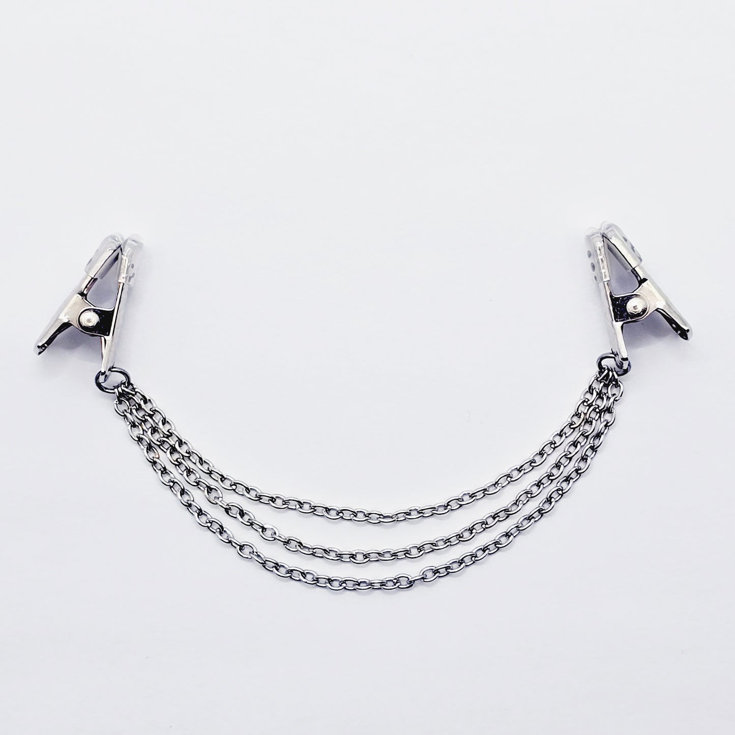 Intimate Jewelry, Non Piercing Chained Labia Clips. Silver, Gold, or Gunmetal Labia Chain Dangle with Strong Clips.