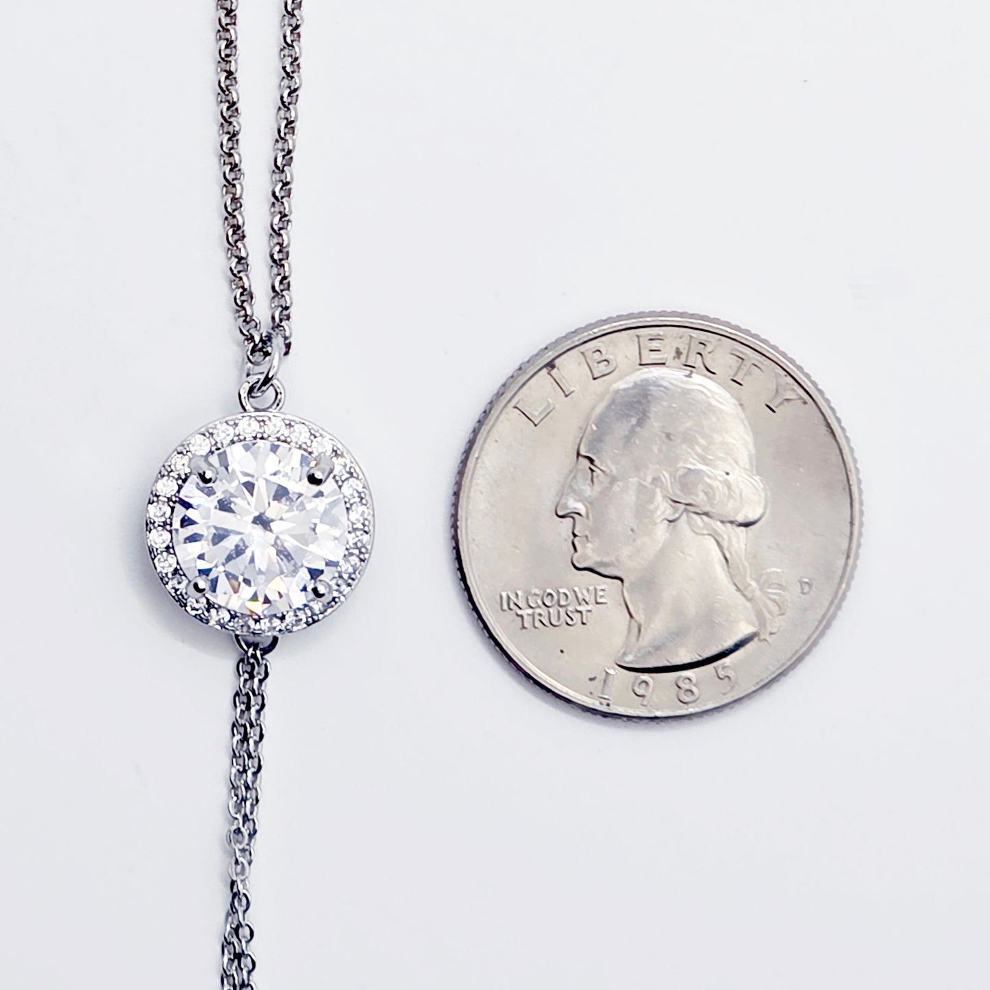 Platinum and CZ Necklace to Nipples, Non-Piercing or Pierced.