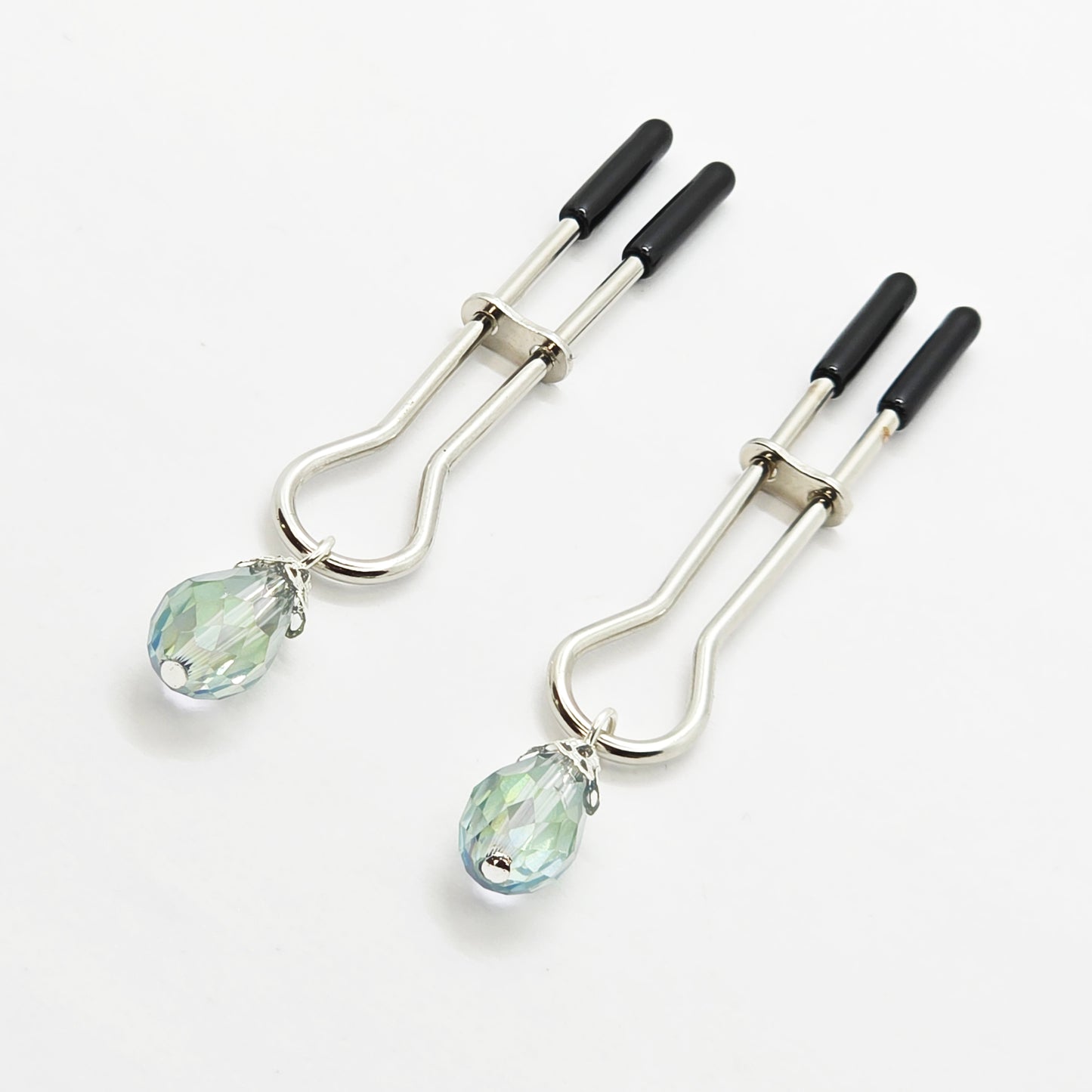 Iris Crystal Straight Tweezer Nipple Clamps