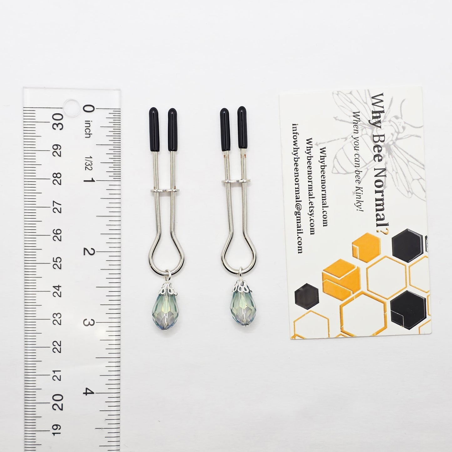 Iris Crystal Straight Tweezer Nipple Clamps