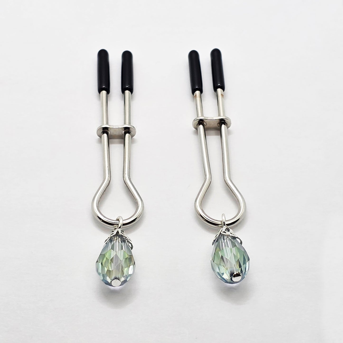 Iris Crystal Straight Tweezer Nipple Clamps