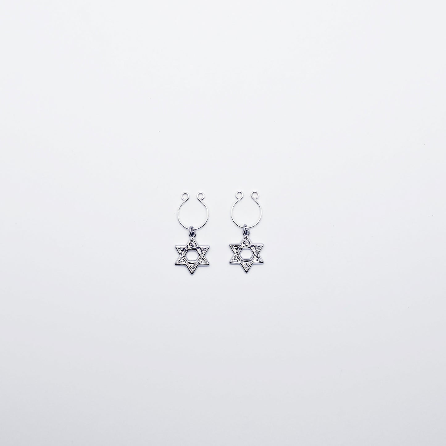 Star of David Nipple Rings, Non-Piercing.