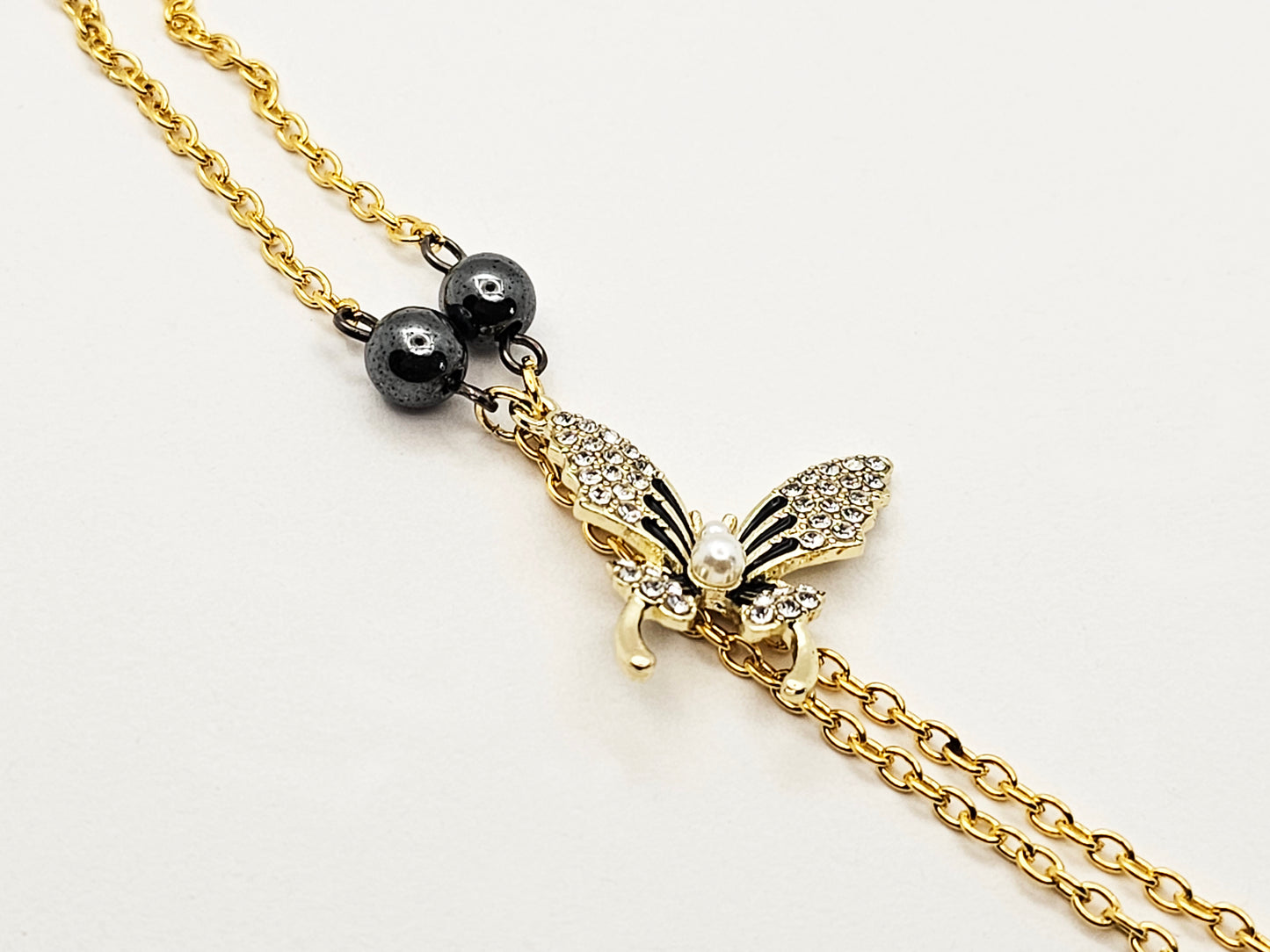 Gold Necklace to Nipple, Non-Piercing, with Beautiful Butterfly. Choose Nipple Nooses or Nipple Clamps. MATURE Body Jewelry