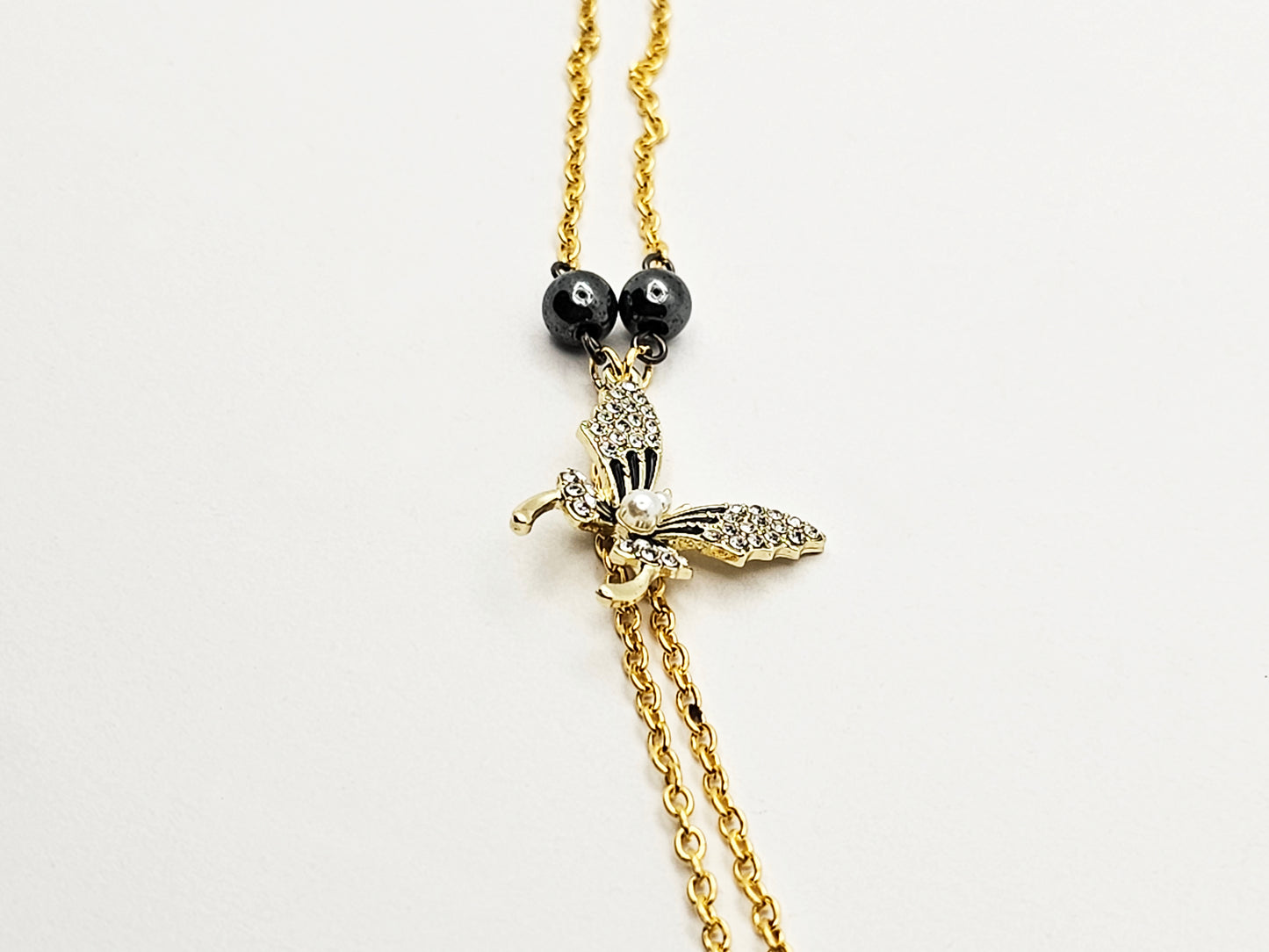 Gold Necklace to Nipple, Non-Piercing, with Beautiful Butterfly. Choose Nipple Nooses or Nipple Clamps. MATURE Body Jewelry