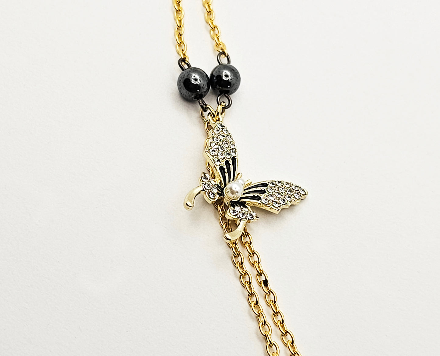 Gold Necklace to Nipple, Non-Piercing, with Beautiful Butterfly. Choose Nipple Nooses or Nipple Clamps. MATURE Body Jewelry
