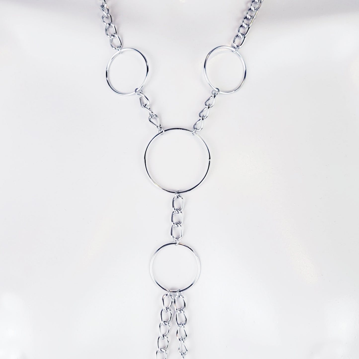 Sexy Circle Chain Necklace with attached nipple nooses or nipple clamps. Kinky gift for submissive or Domme or Submissive, BDSM
