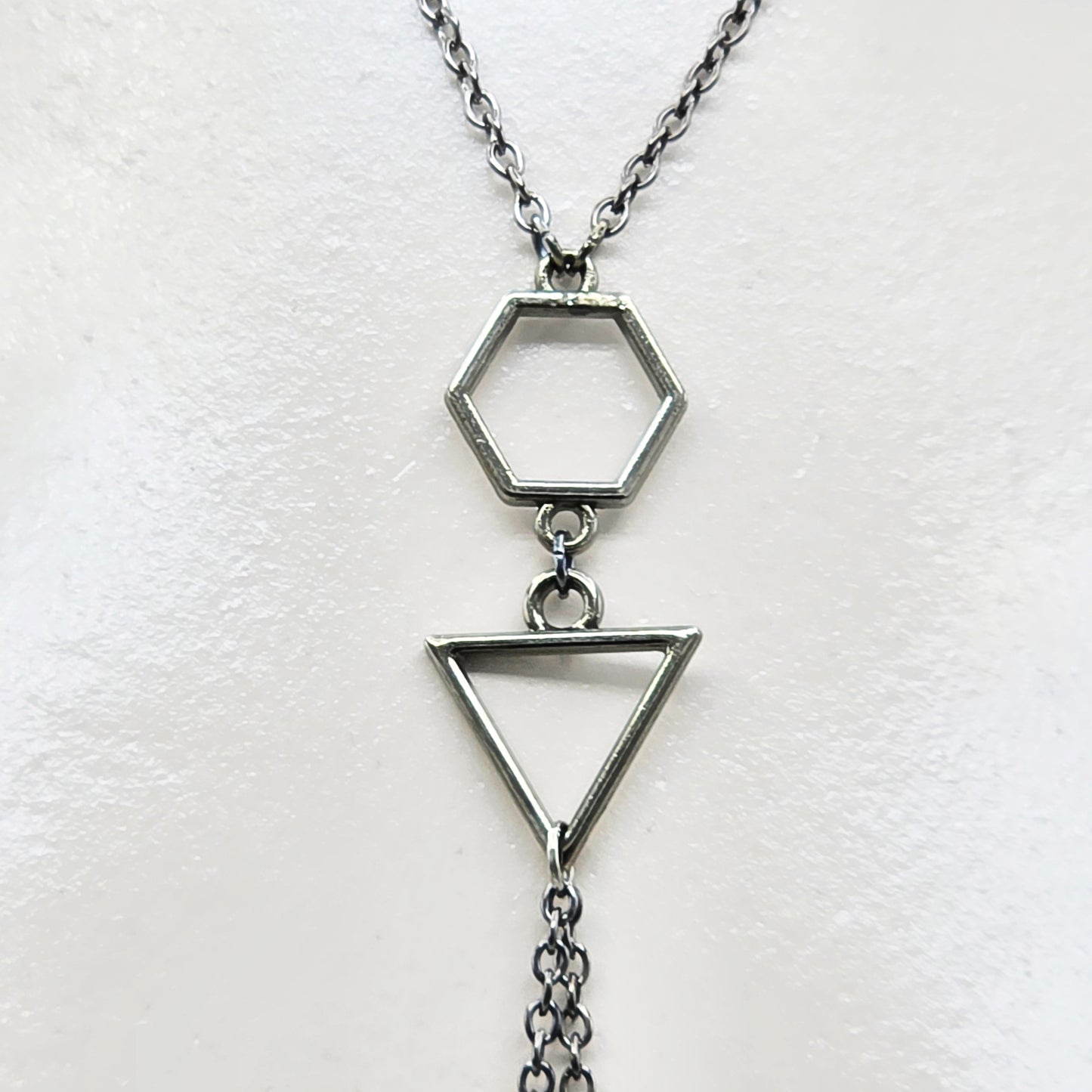Necklace to Nipple, Geometric with Nipple Chains. Four Color Options. Non-Piercing or use with pierced or Nipple Clamps