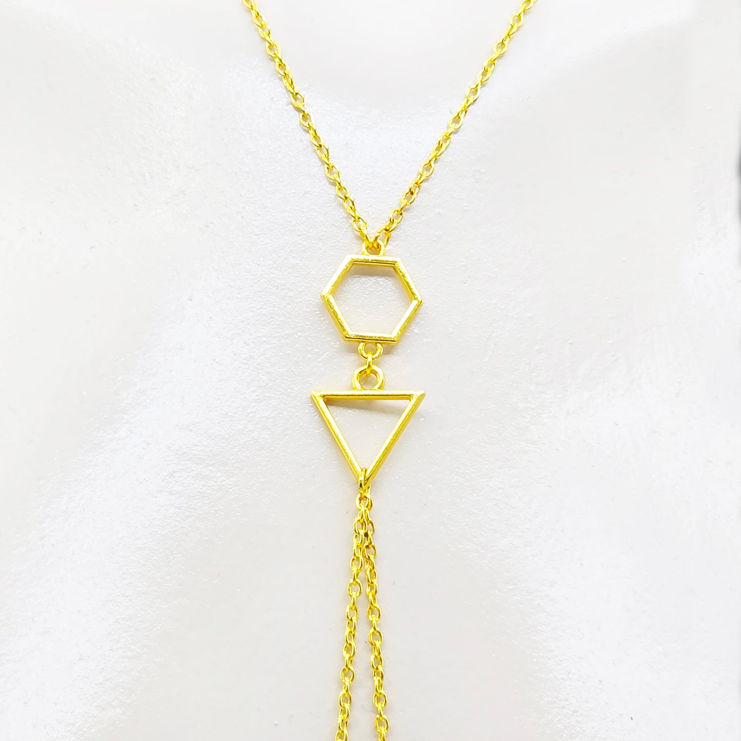 Necklace to Nipple, Geometric with Nipple Chains. Four Color Options. Non-Piercing or use with pierced or Nipple Clamps