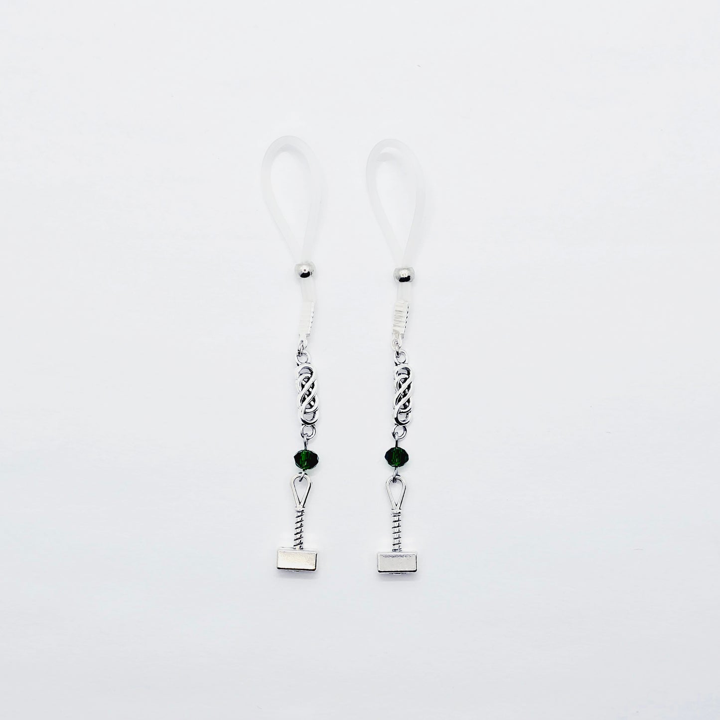 Non Piercing Nipple Nooses or Nipple Clamps, with Celtic Knots and Hammer