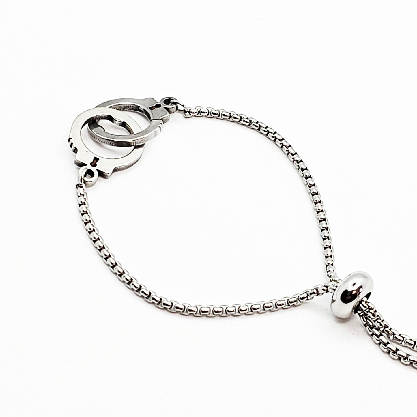 Handcuff Penis Noose, Stainless Steel. Male Submissive Slave, MATURE Body Jewelry for Men. 