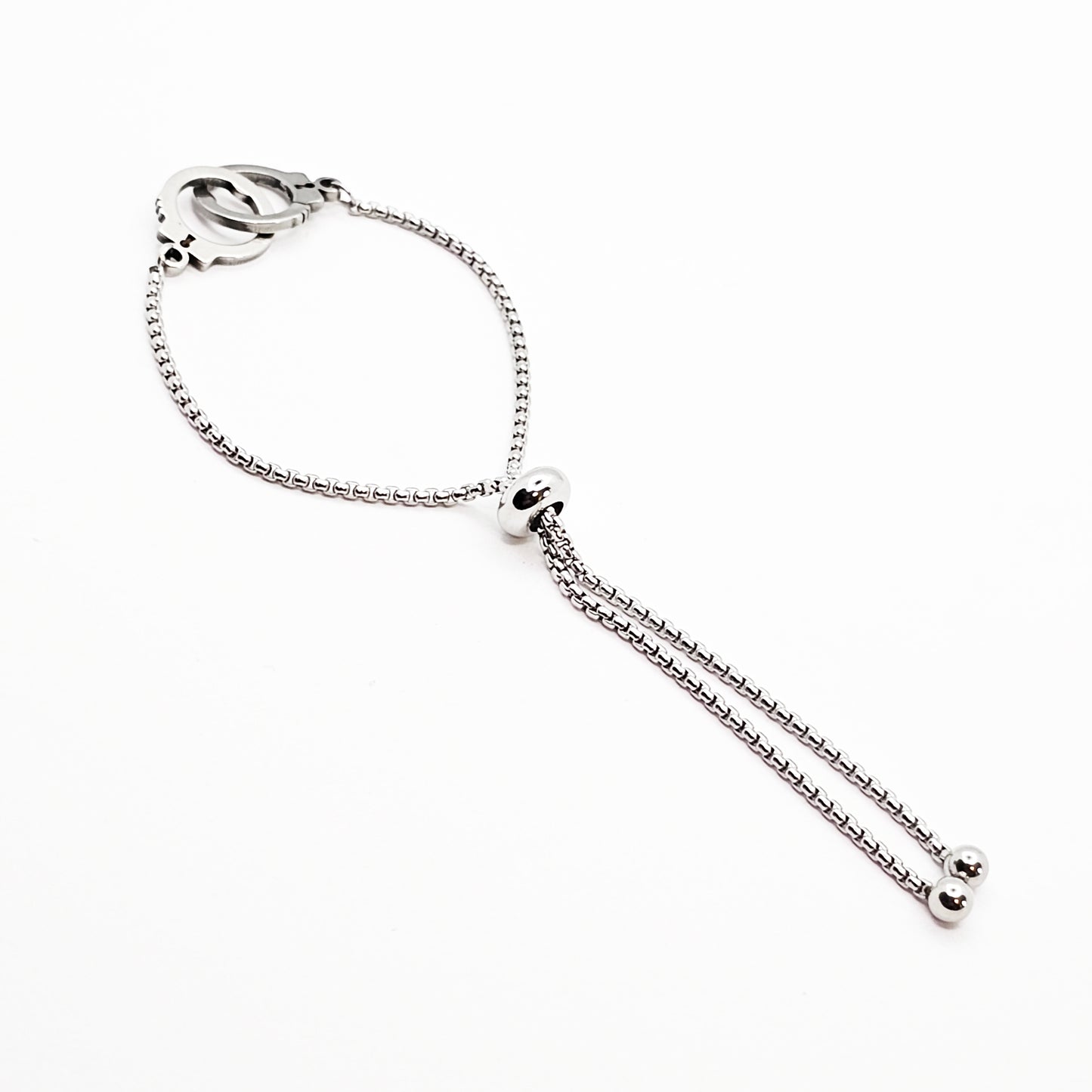 Handcuff Penis Noose, Stainless Steel. Male Submissive Slave, MATURE Body Jewelry for Men. 