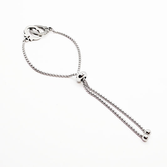 Handcuff Penis Noose, Stainless Steel. Male Submissive Slave, MATURE Body Jewelry for Men. 