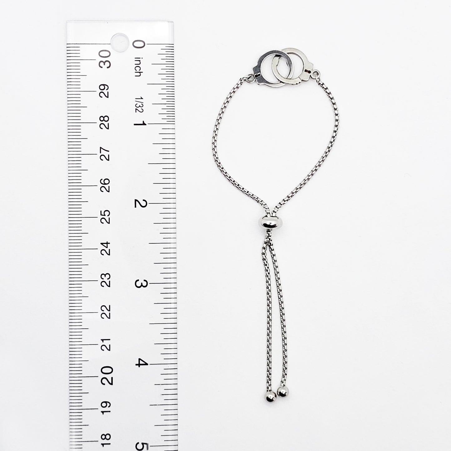 Handcuff Penis Noose, Stainless Steel. Male Submissive Slave, MATURE Body Jewelry for Men. 