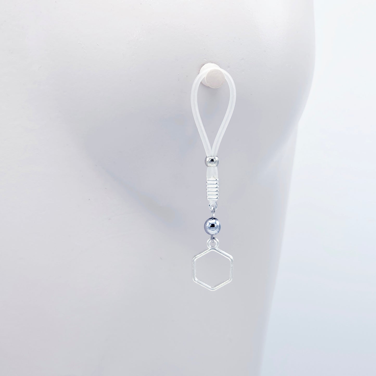 Nipple Noose Jewelry with Hexagons. Non-Piercing Nipple Jewelry.