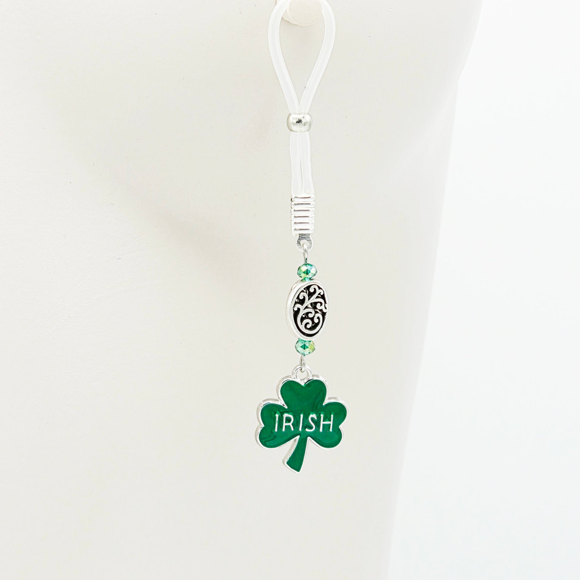 Non-Piercing Nipple Nooses with Beads and Green Shamrock Irish Pendants