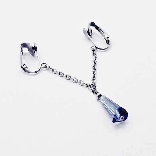 Non Piercing Labia Chain Dangle, Stainless Steel, with Crystal.