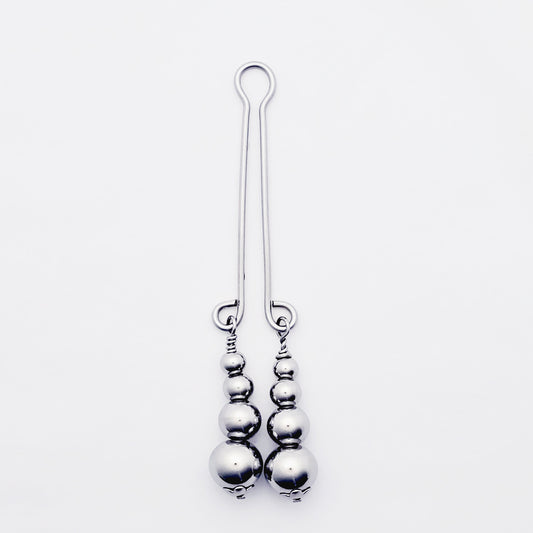 Stainless Steel Clit Clamp / Labia Clip with Weighted Beads