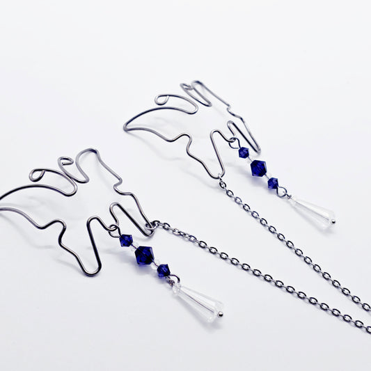 Stainless Steel Butterfly and Crystal Nipple Shields.