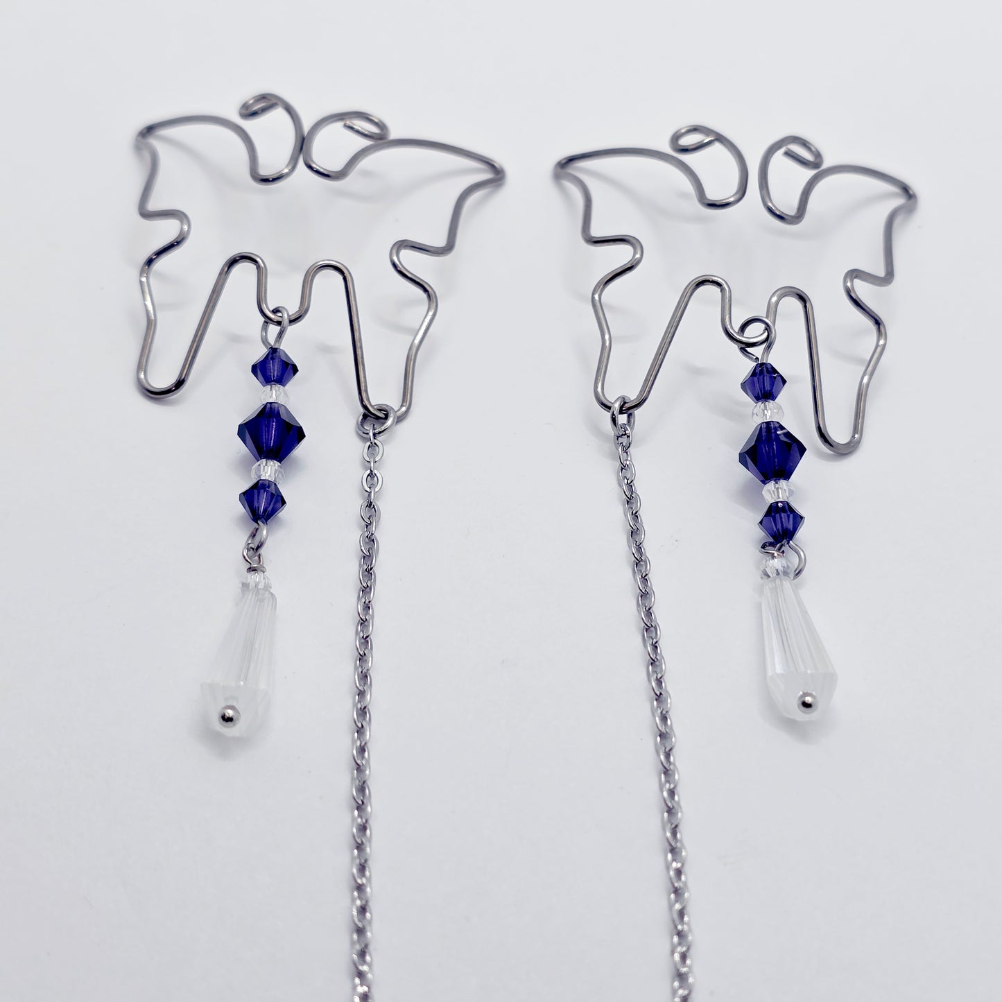 Stainless Steel Butterfly and Crystal Nipple Shields.