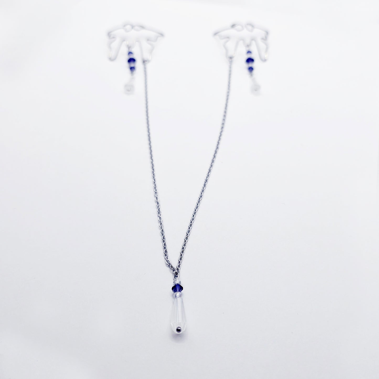 Stainless Steel Butterfly and Crystal Nipple Shields.