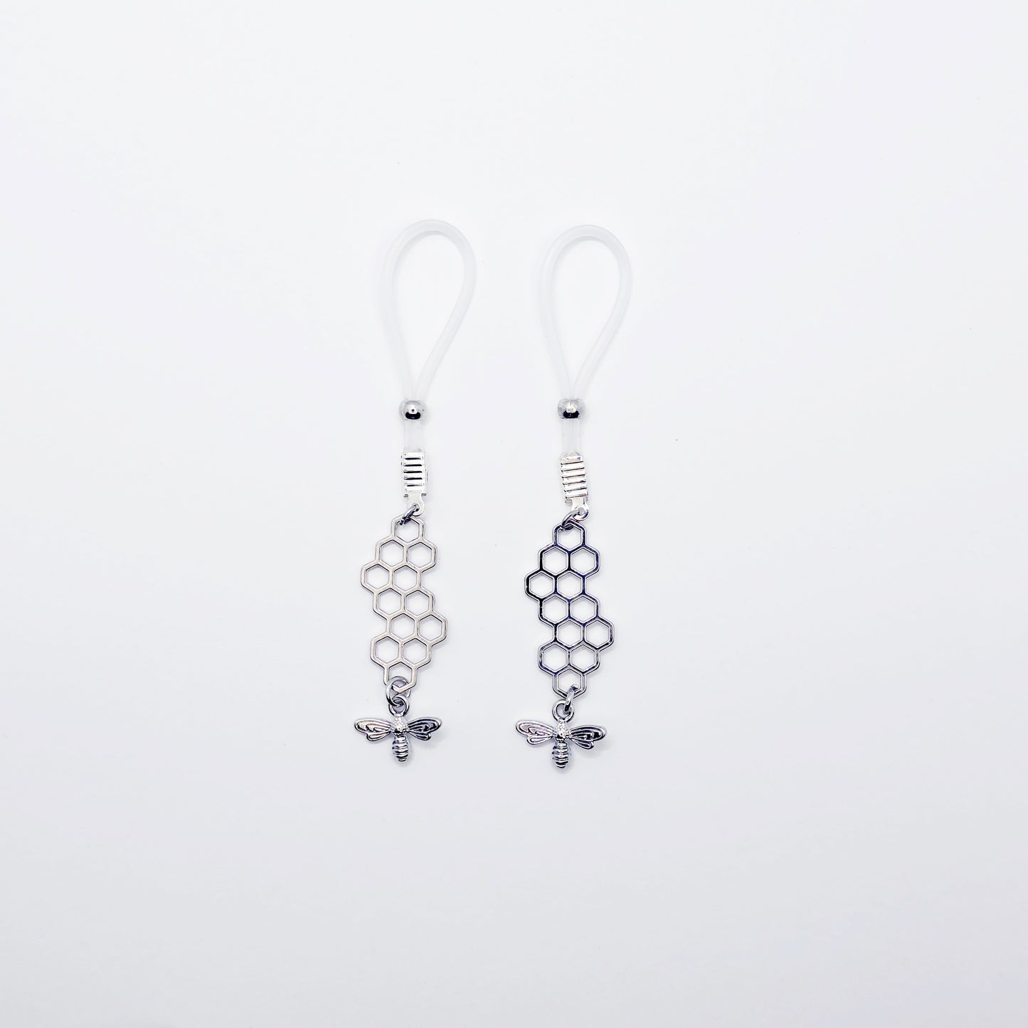 Bee Nipple Dangles on Nipple Nooses or your choice of Nipple Clamps. Non Piercing Nipple, BDSM