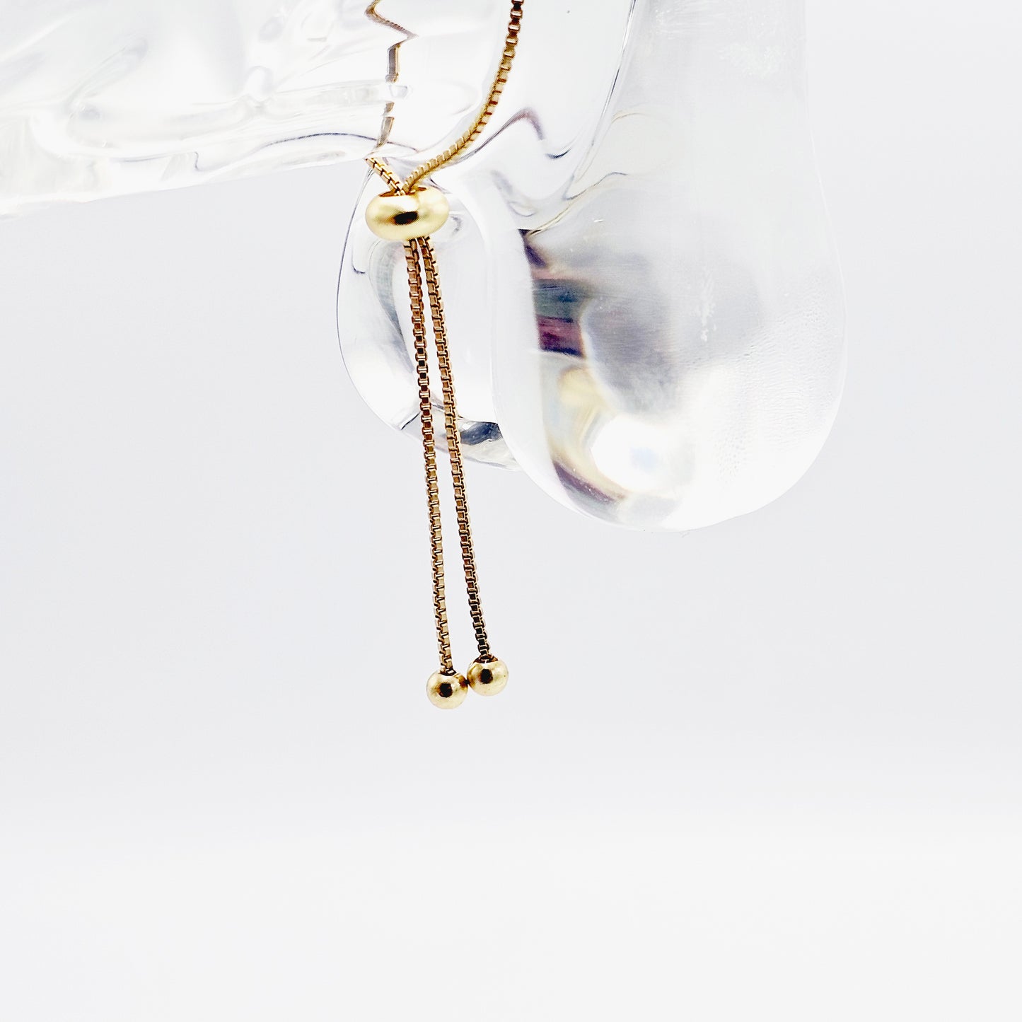 Gold Penis Noose with Jade and 18K Gold Roller. Non Piercing Genital Jewelry for Men. Adjustable Cock Ring Penis Chain.