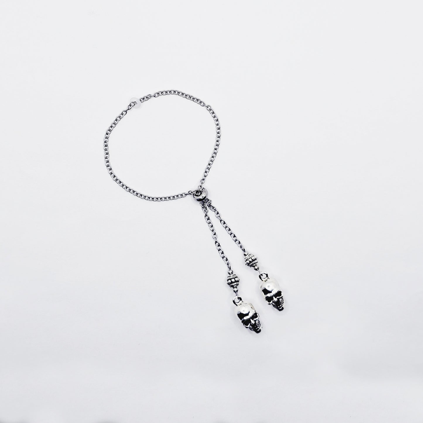 Chain Penis Noose with Skulls. Adjustable Cock Bracelet, Non Piercing Penis Jewelry for Men.