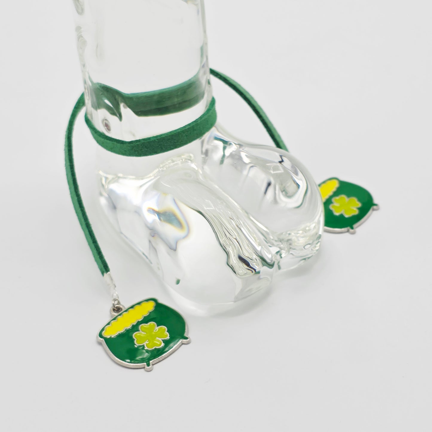 Pot O' Gold Penis Noose. Green Adjustable Cock Bracelet with Shamrock Pots of Gold Pendants.