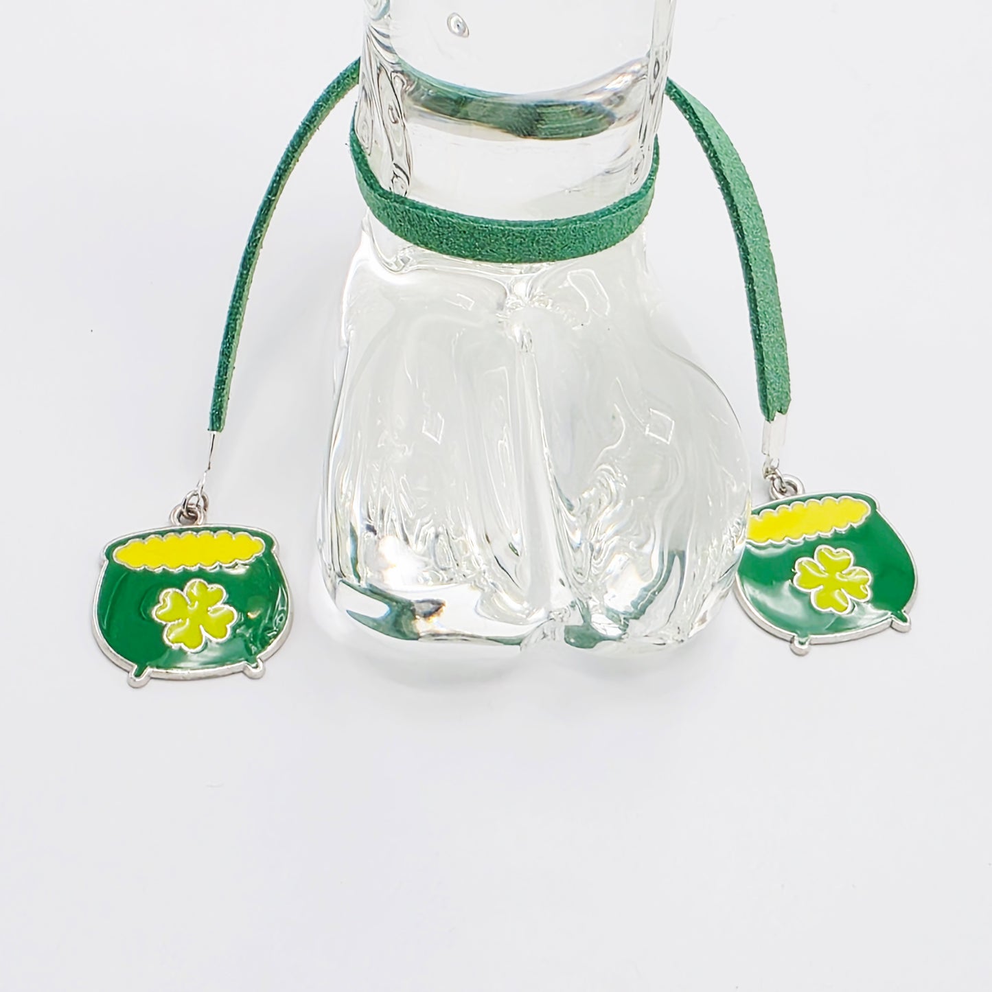 Pot O' Gold Penis Noose. Green Adjustable Cock Bracelet with Shamrock Pots of Gold Pendants.