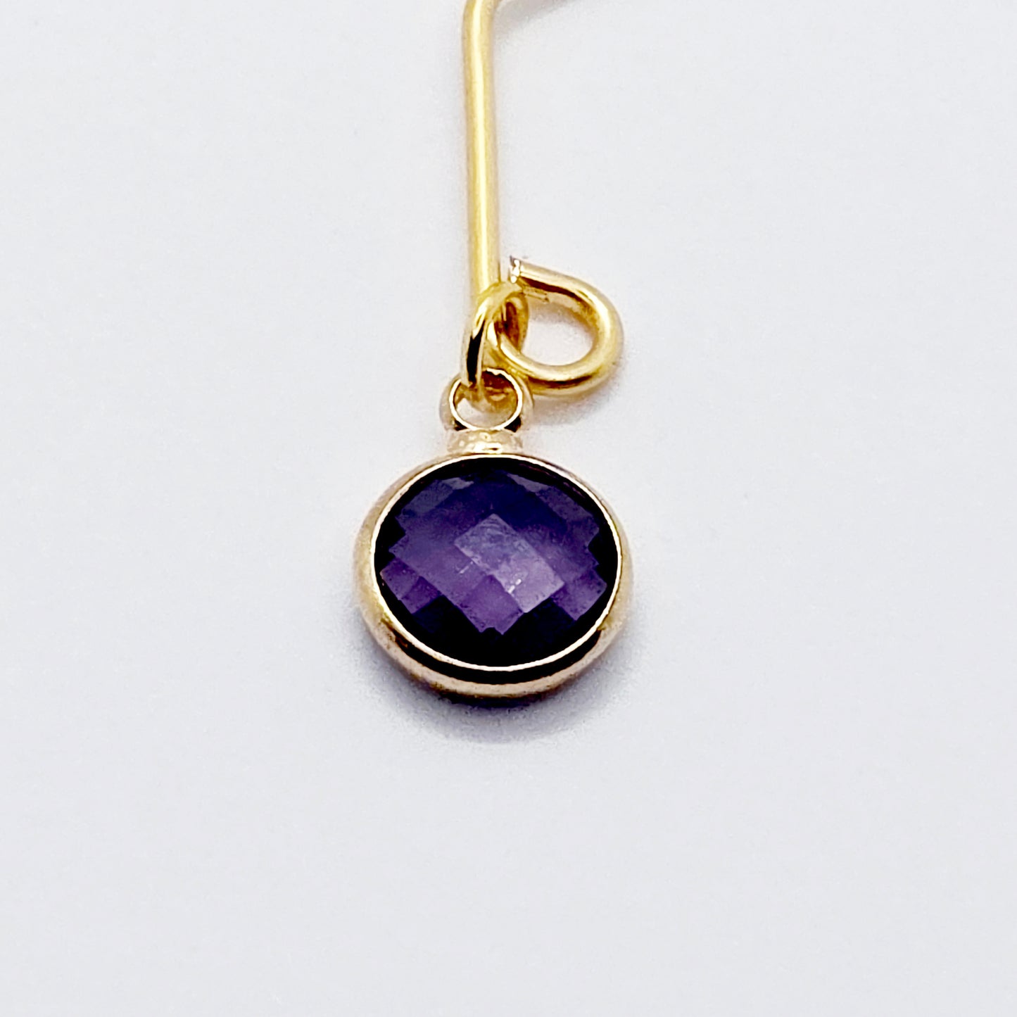 Labia Clip with Purple Crystal. Gold