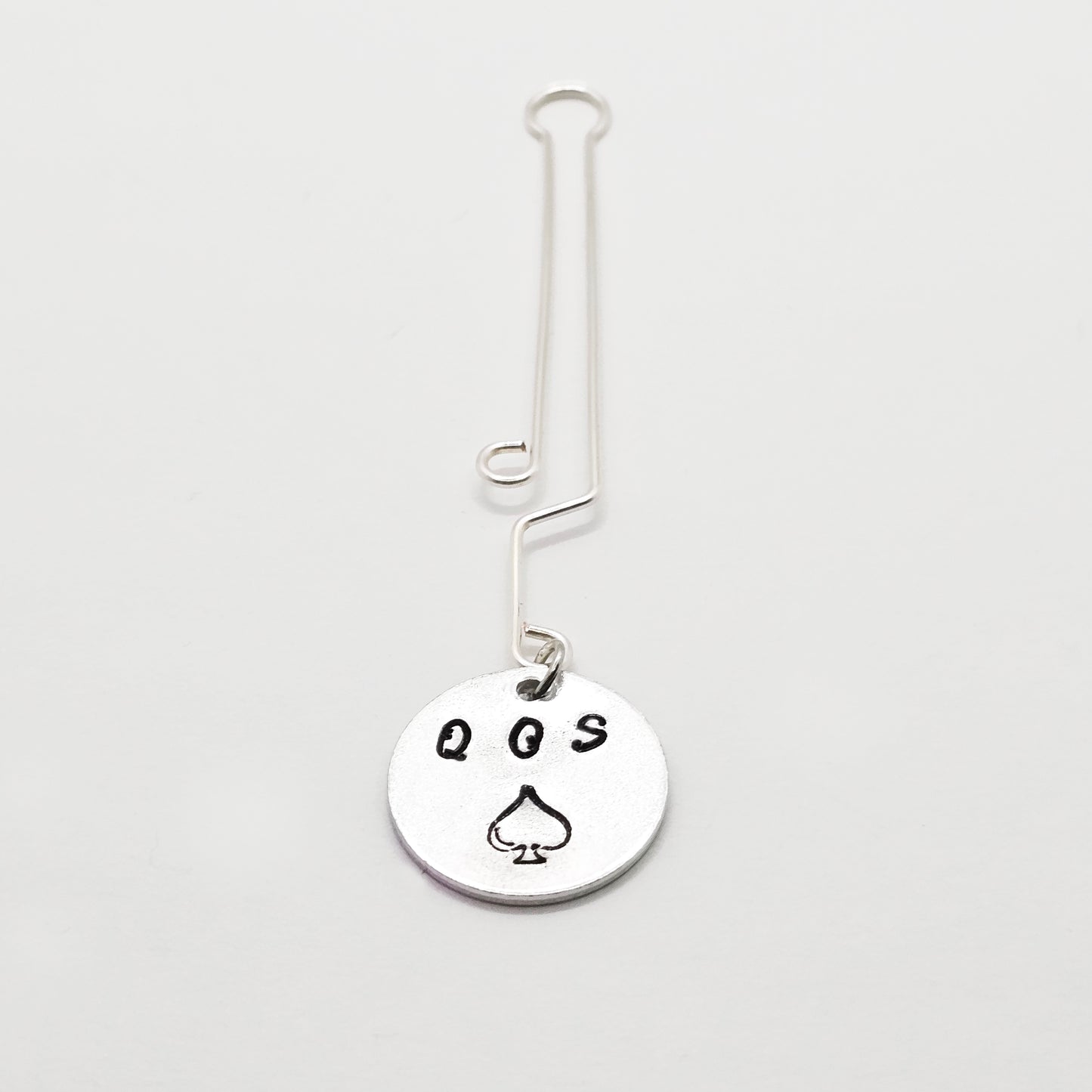 Queen of Spades Labia Clip. Non-Piercing Clit Jewelry with QOS Stamp for Hot Wife.
