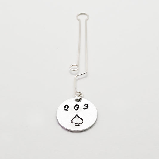 Queen of Spades Labia Clip. Non-Piercing Clit Jewelry with QOS Stamp for Hot Wife.