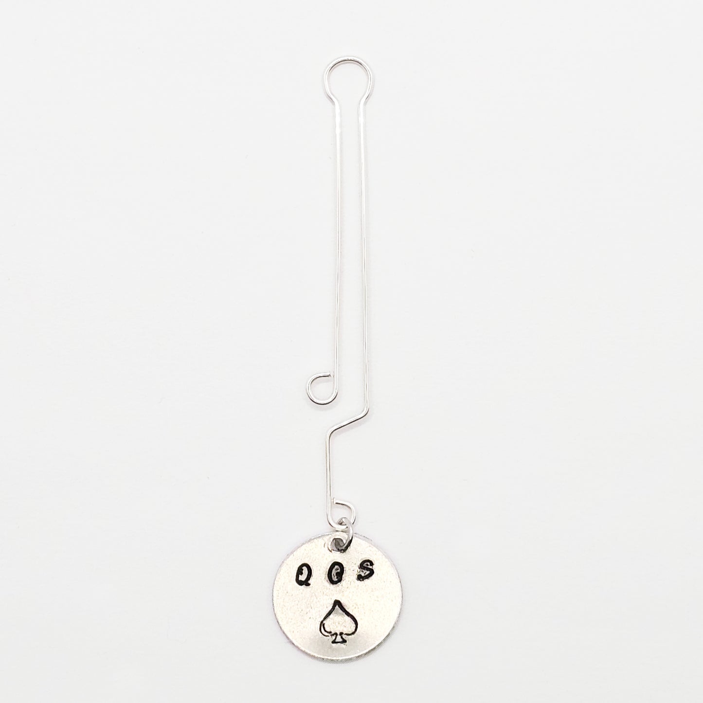Queen of Spades Labia Clip. Non-Piercing Clit Jewelry with QOS Stamp for Hot Wife.