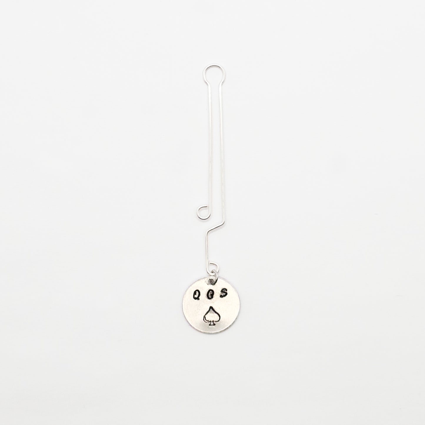 Queen of Spades Labia Clip. Non-Piercing Clit Jewelry with QOS Stamp for Hot Wife.