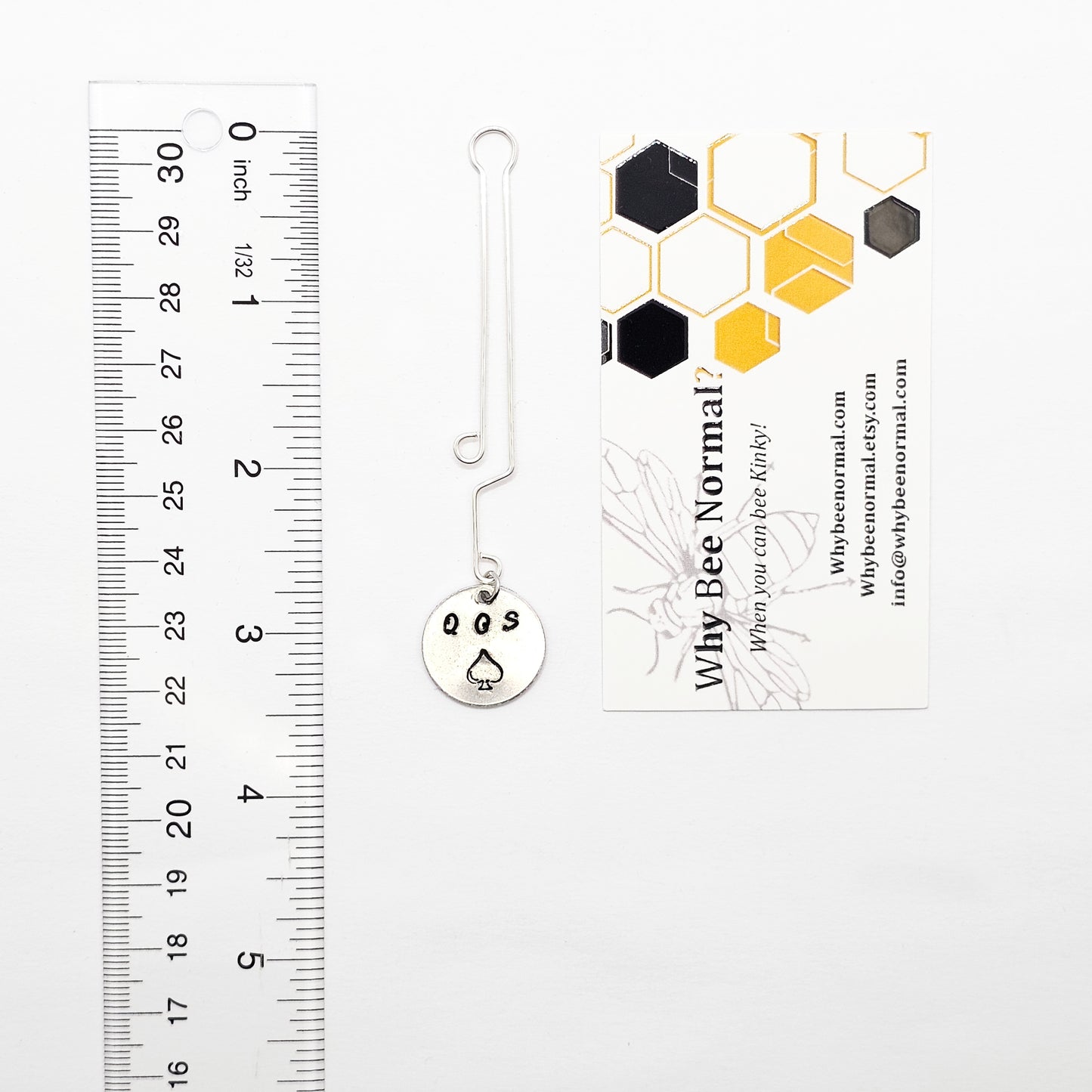 Queen of Spades Labia Clip. Non-Piercing Clit Jewelry with QOS Stamp for Hot Wife.