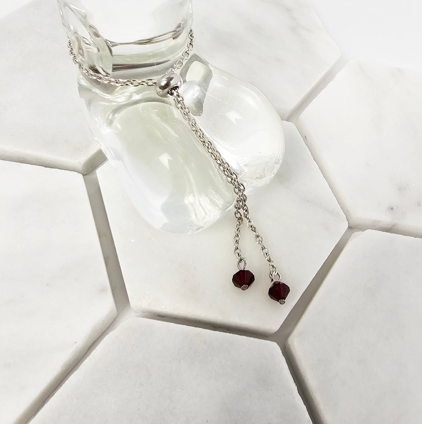 Penis Chain Noose for Halloween, Gothic. Red Crystal and Coffin Genital Bracelet. Non Piercing MATURE Body Jewelry For Men.